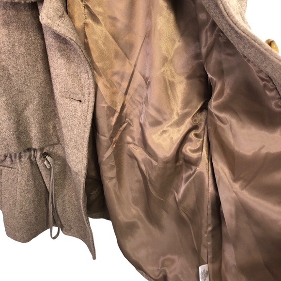 dh New York Addie Jacket Toggle Women's S Wool Blend Cropped Faux Sherpa Collar - Picture 11 of 13